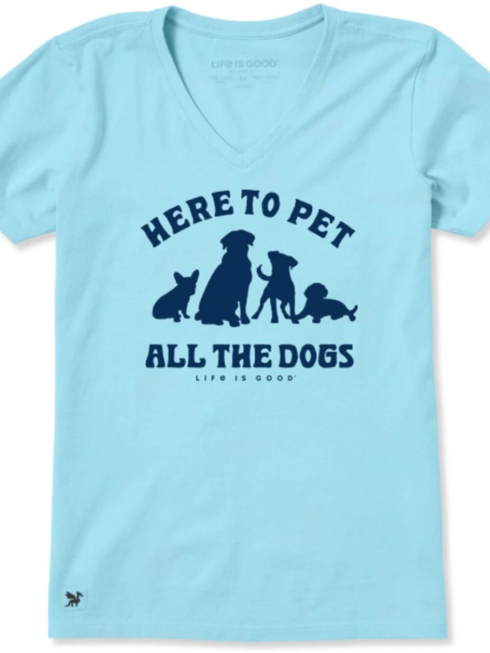 Women's Pet All the Dogs Short Sleeve V-Neck Life is Good - NWT